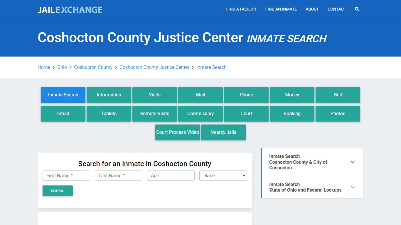 Coshocton County Justice Center Inmate Search - Jail Exchange